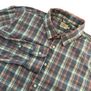 Faherty Movement Long Sleeve Button Up Lightweight  Blue Pink Plaid XL